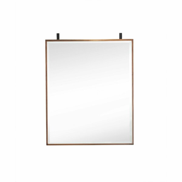 James Martin Vanities Lakeside 25in Medicine Cabinet Mirror, Mid-Century Walnut and Matte Black 410-M25-WLT